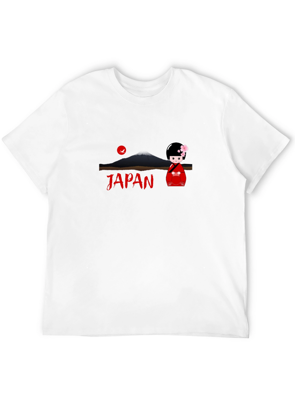 Japan Graphic Tee - Mount Fuji Kokeshi Doll T-Shirt