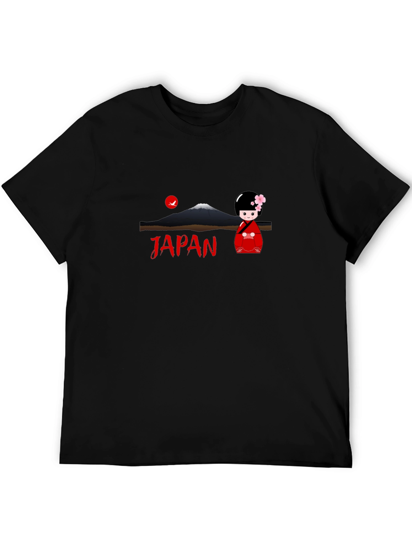 Japan Graphic Tee - Mount Fuji Kokeshi Doll T-Shirt