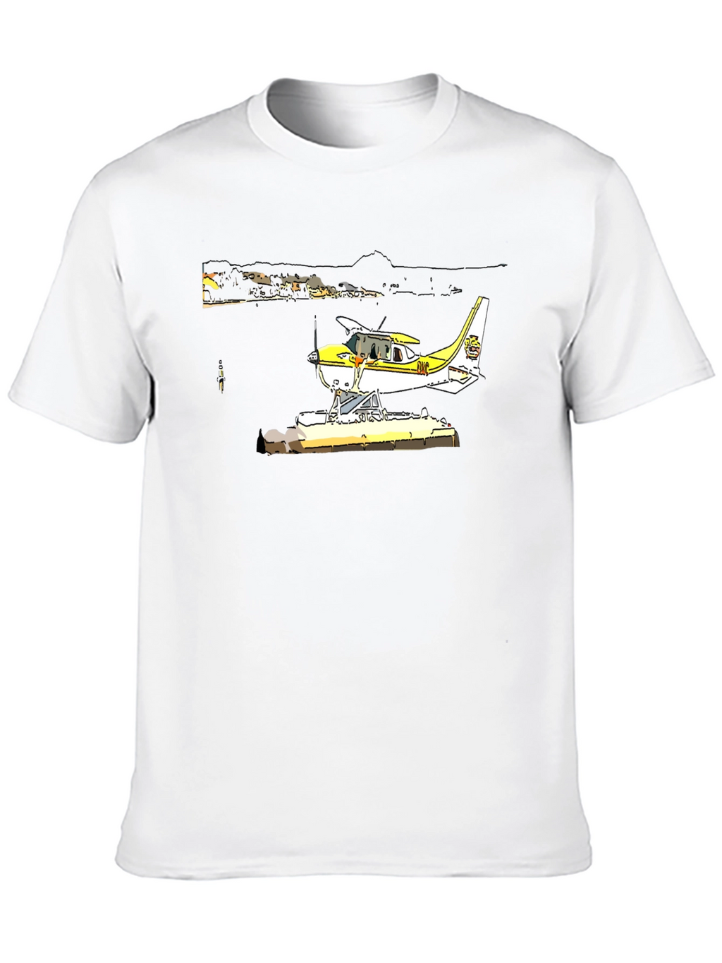 Seaplane Graphic T-Shirt - Black Cotton Tee