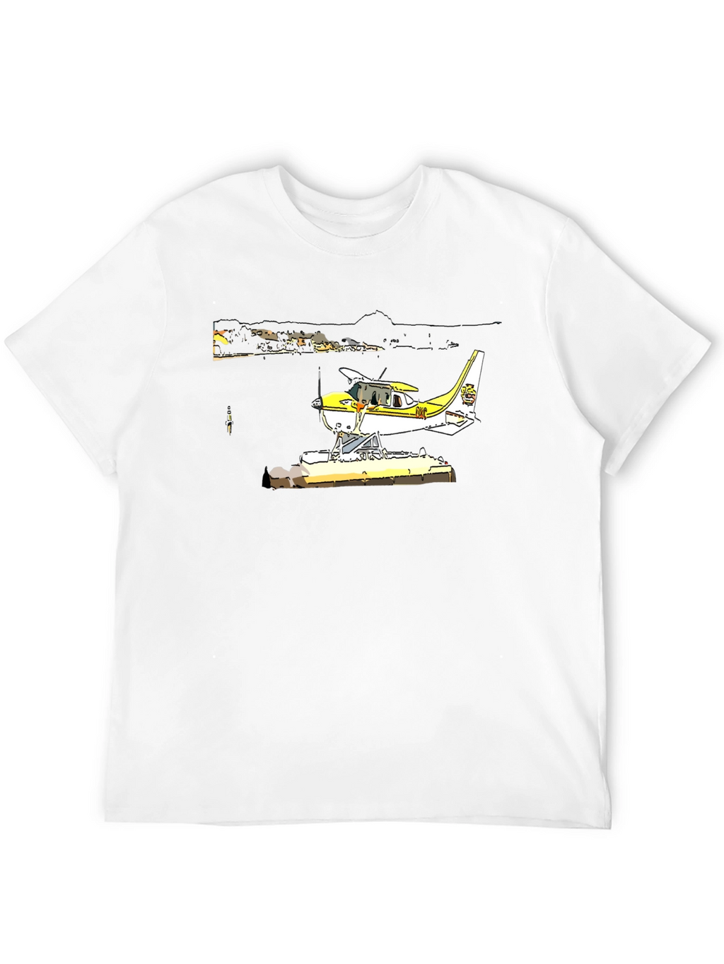Seaplane Graphic T-Shirt - Black Cotton Tee