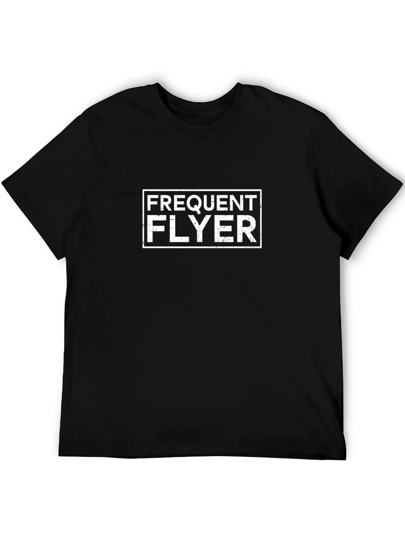 Frequent Flyer Graphic Tee - Black Cotton Casual T-Shirt