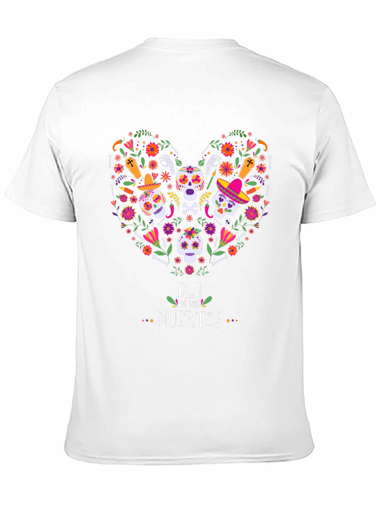 Dia de los Muertos Heart Skull T-Shirt