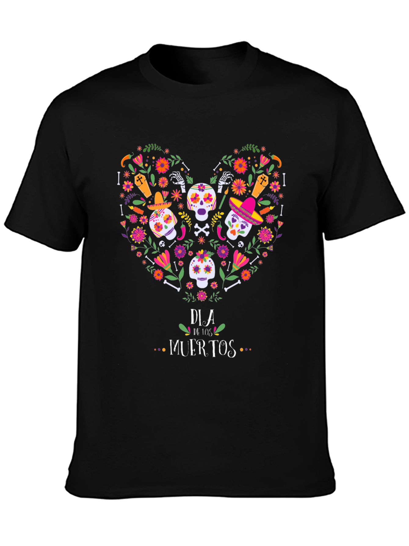 Dia de los Muertos Heart Skull T-Shirt