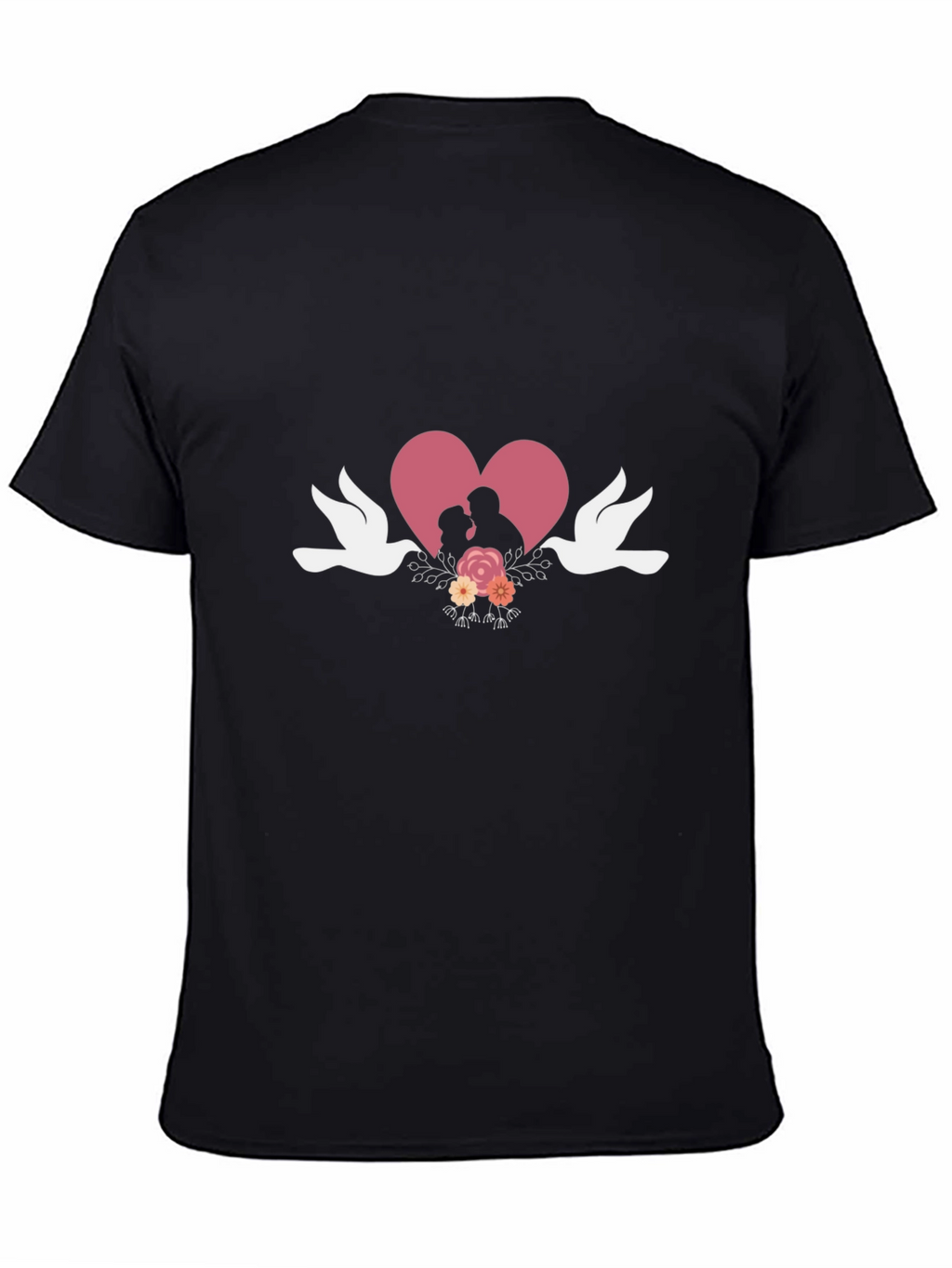 Romantic Couple Heart Graphic T-Shirt