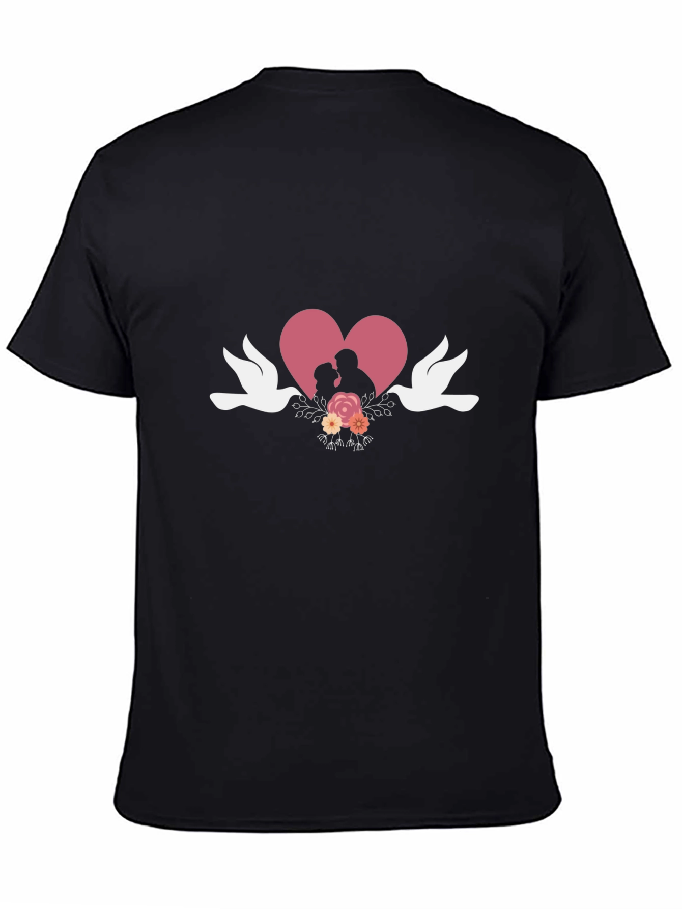 Romantic Couple Heart Graphic T-Shirt