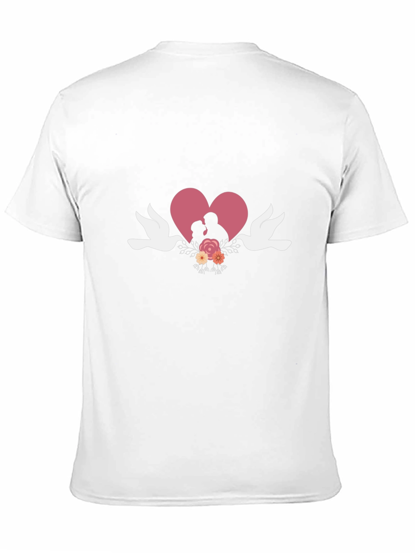 Romantic Couple Heart Graphic T-Shirt