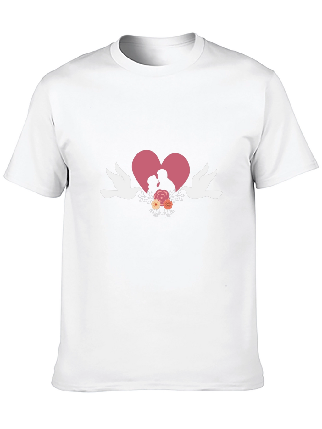 Romantic Couple Heart Graphic T-Shirt