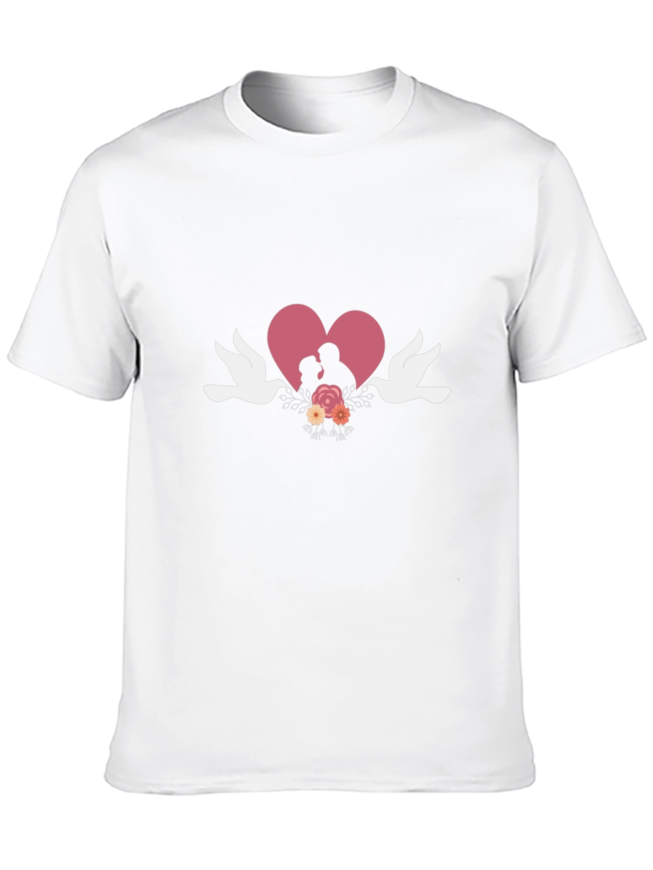 Romantic Couple Heart Graphic T-Shirt