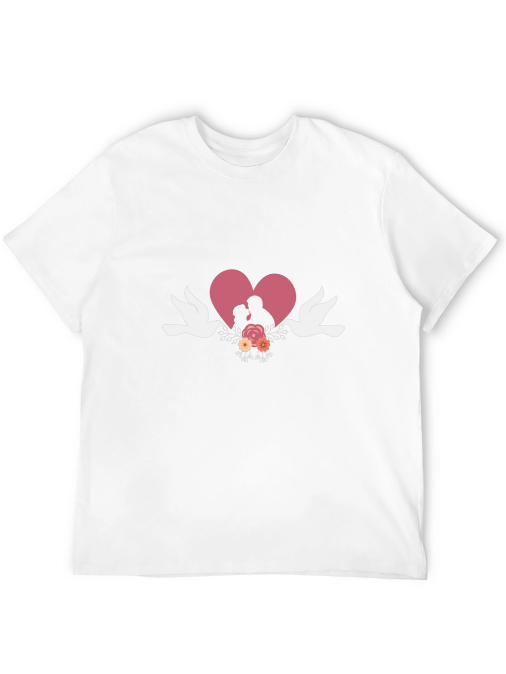 Romantic Couple Heart Graphic T-Shirt