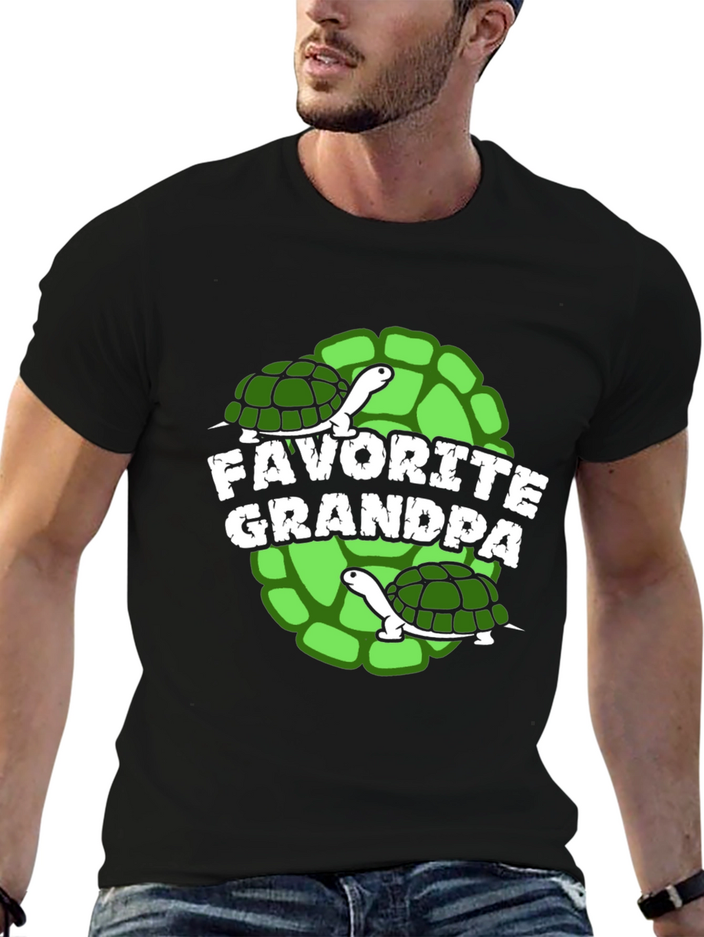 Favorite Grandpa Turtle Graphic T-Shirt
