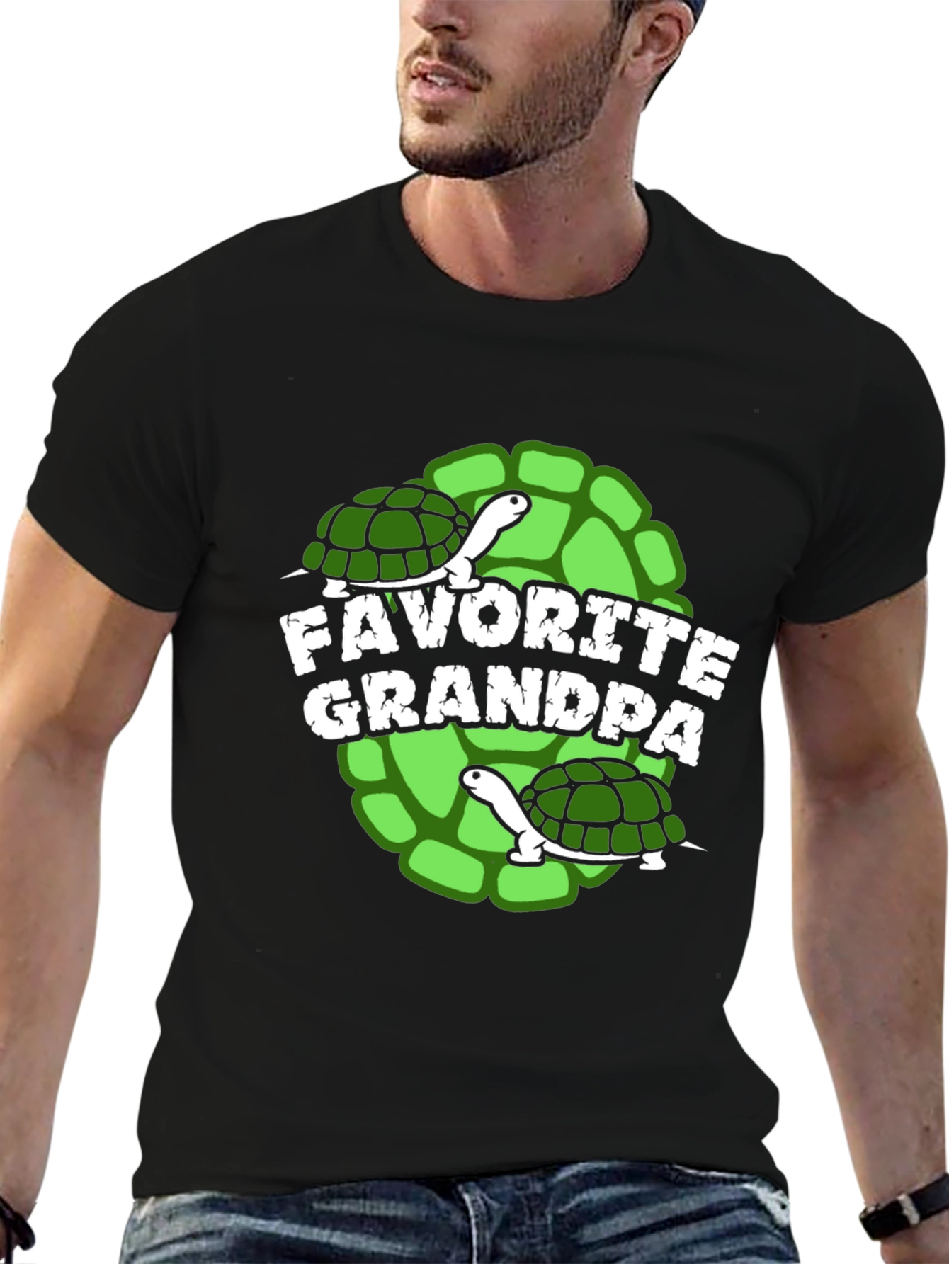 Favorite Grandpa Turtle Graphic T-Shirt