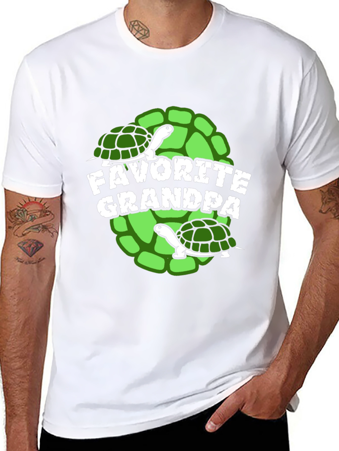 Favorite Grandpa Turtle Graphic T-Shirt