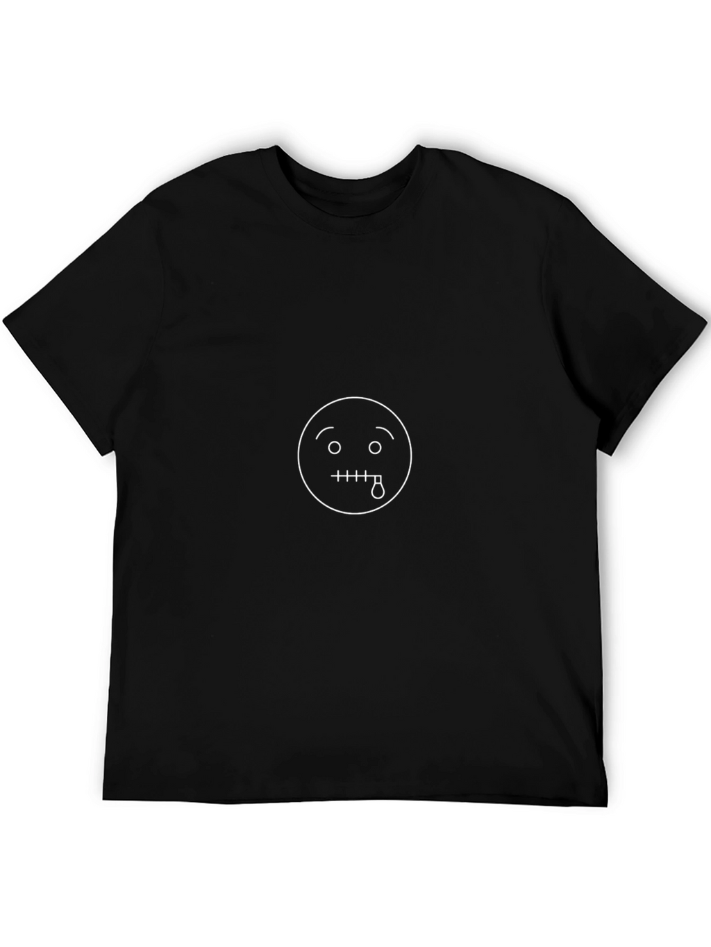 Black T-Shirt with Graphic Emoji Design