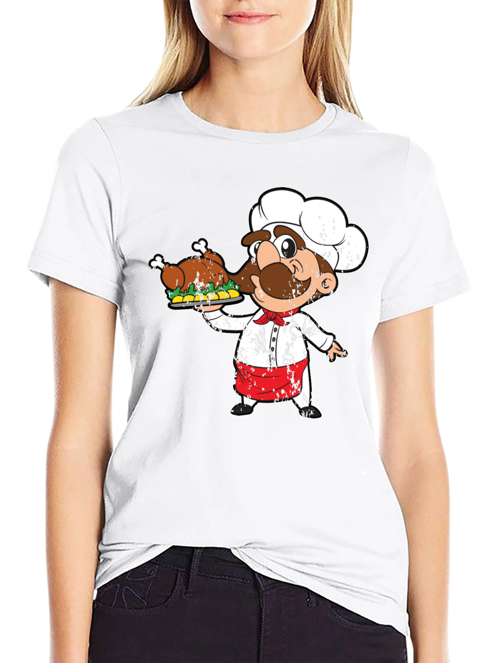 Chef Holding Turkey Graphic T-Shirt