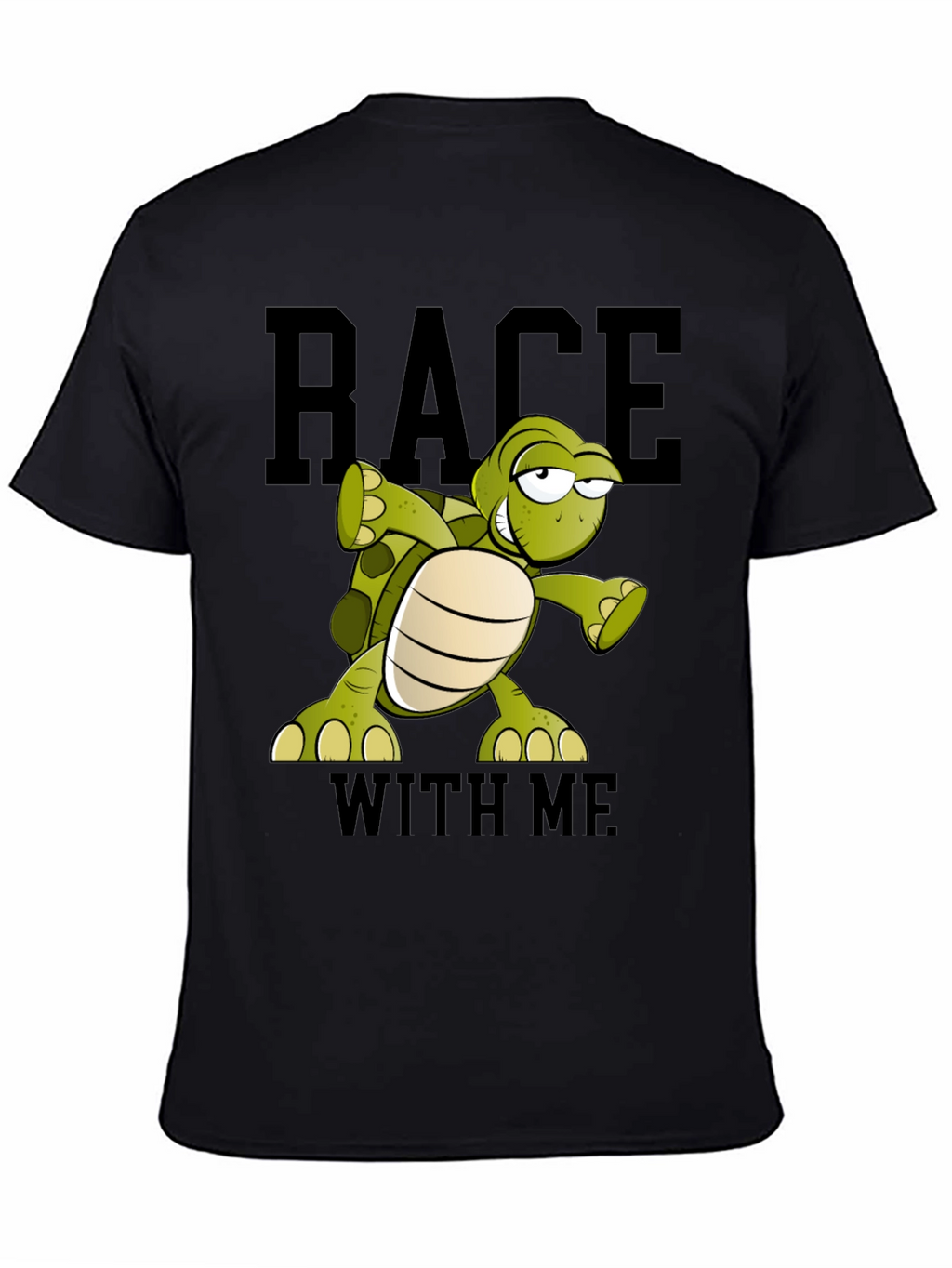 Funny Turtle Race T-Shirt - Black
