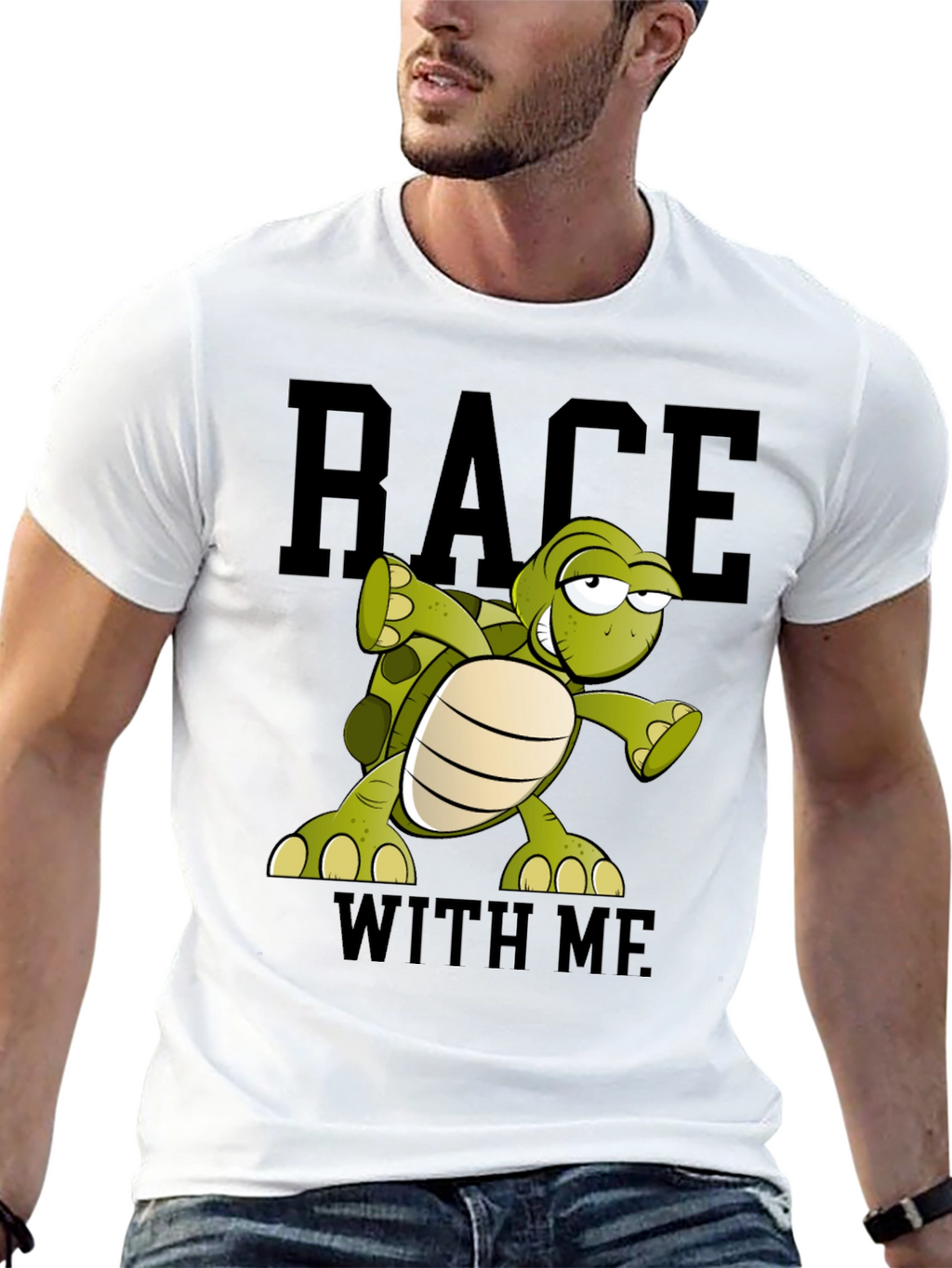Funny Turtle Race T-Shirt - Black