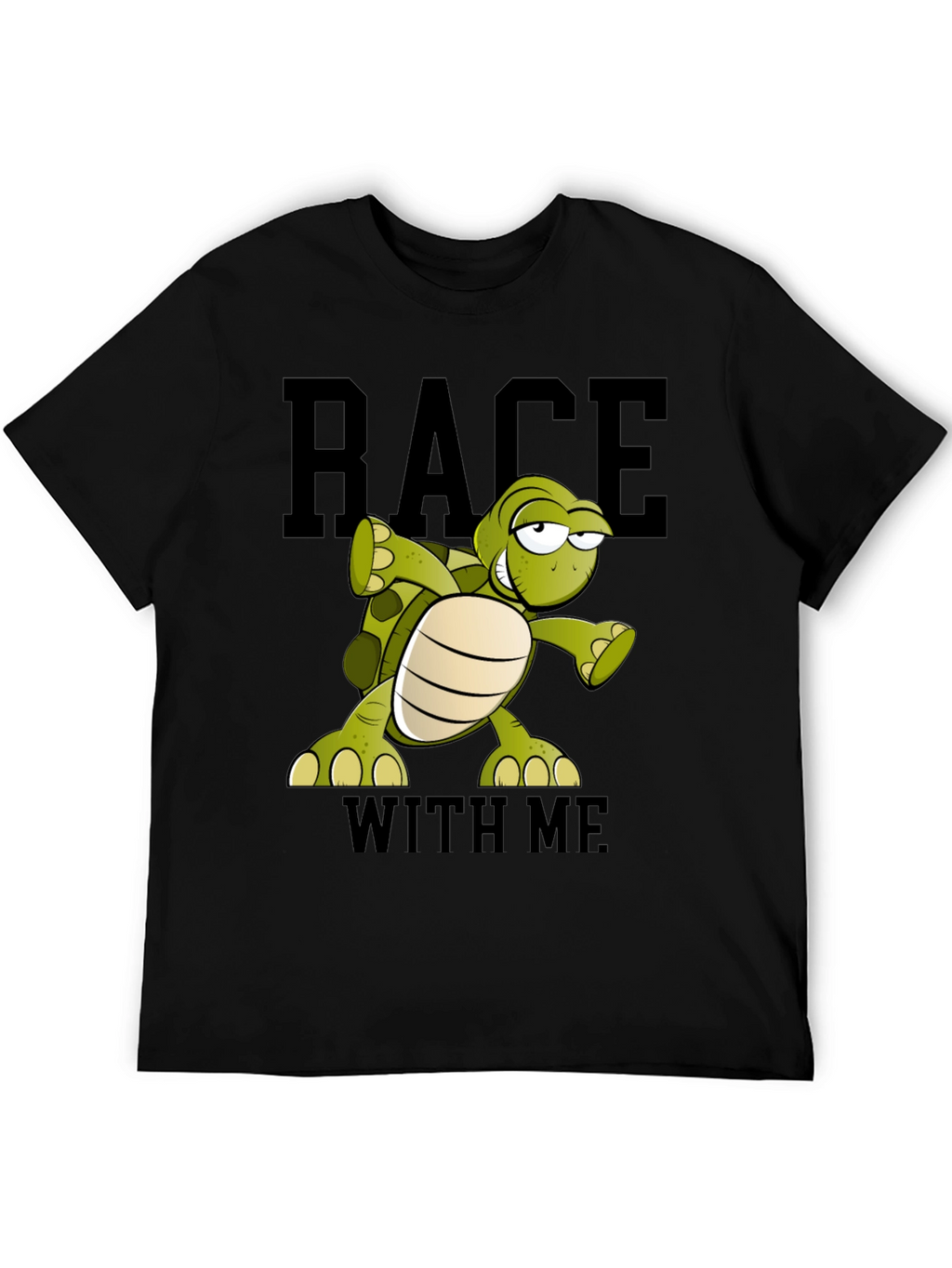 Funny Turtle Race T-Shirt - Black