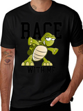 Funny Turtle Race T-Shirt - Black
