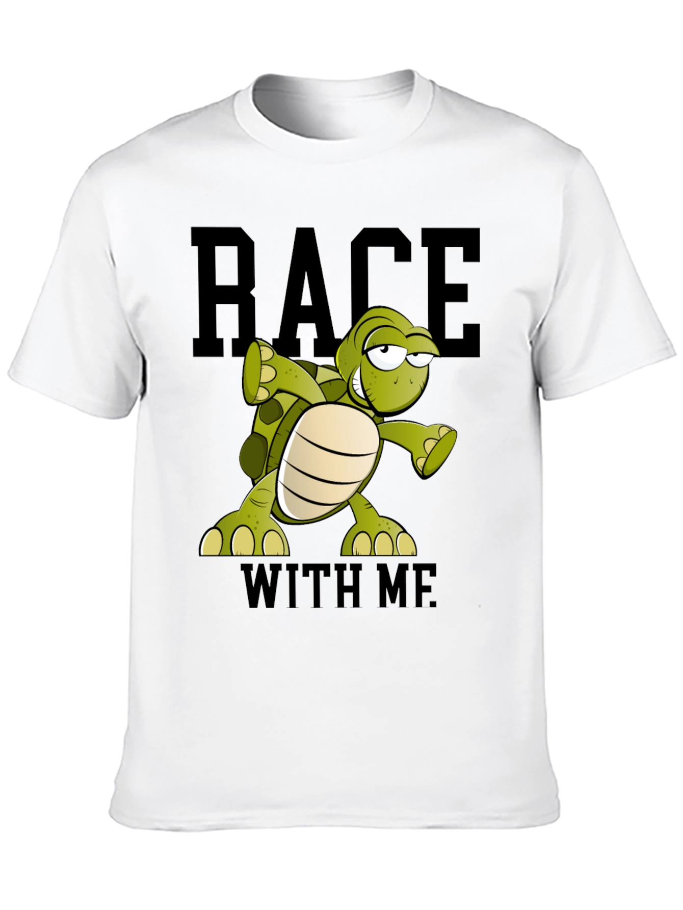 Funny Turtle Race T-Shirt - Black