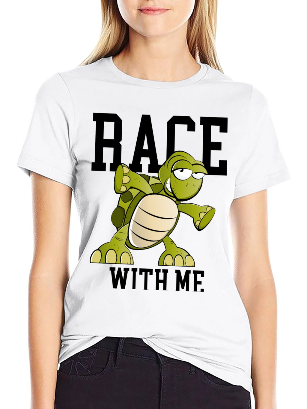 Funny Turtle Race T-Shirt - Black