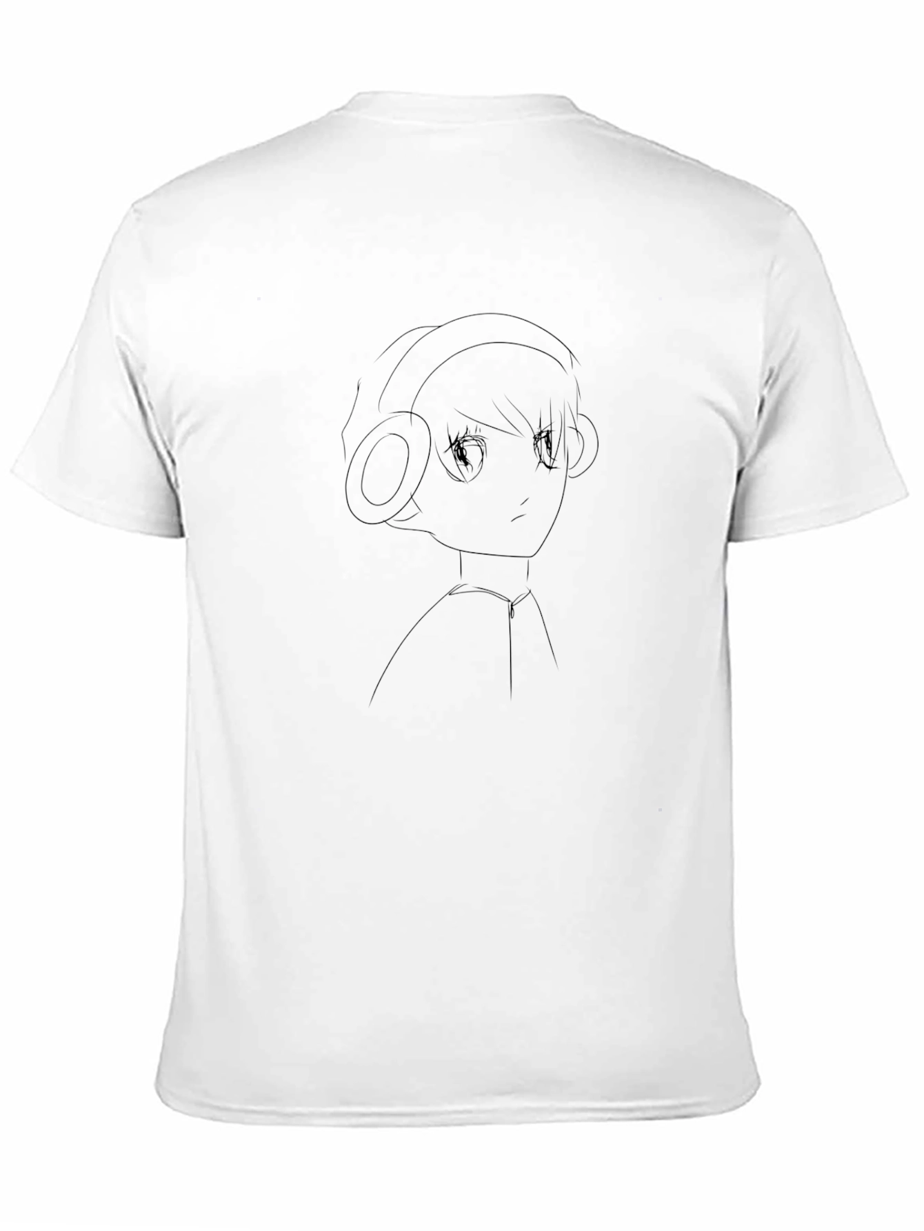 Anime Headphone Graphic Black T-Shirt
