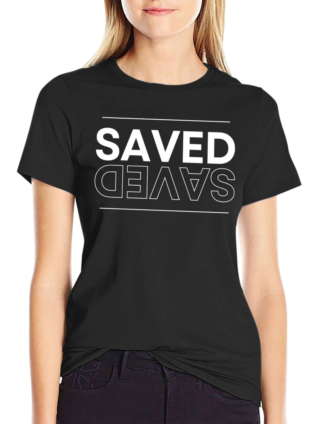 Saved Mirror Graphic T-Shirt - Black