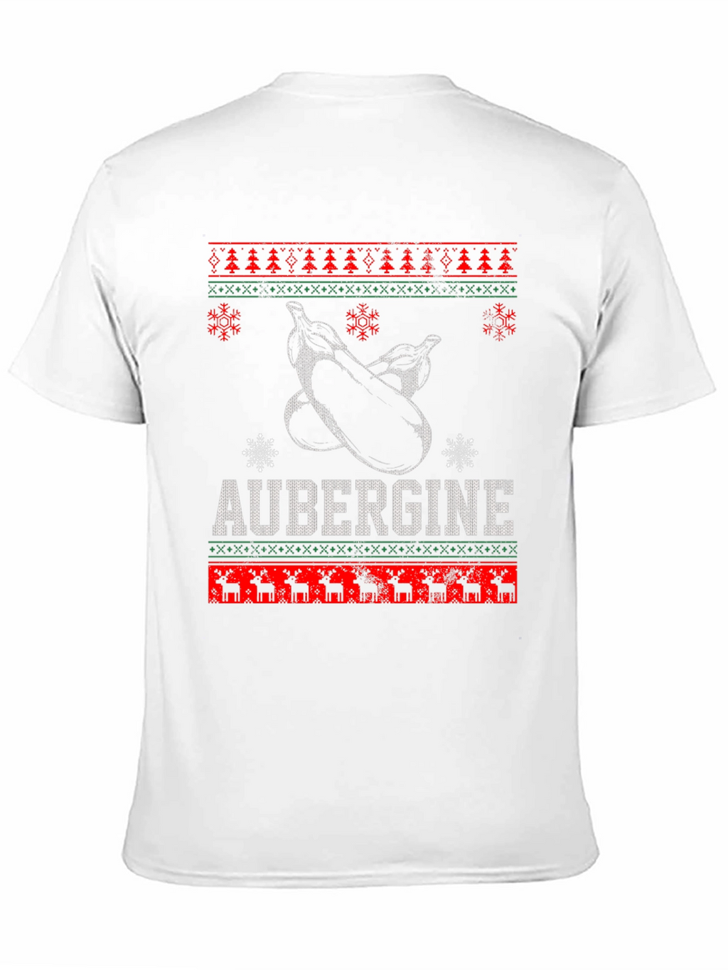 Aubergine Funny Christmas T-Shirt - Ugly Sweater Style