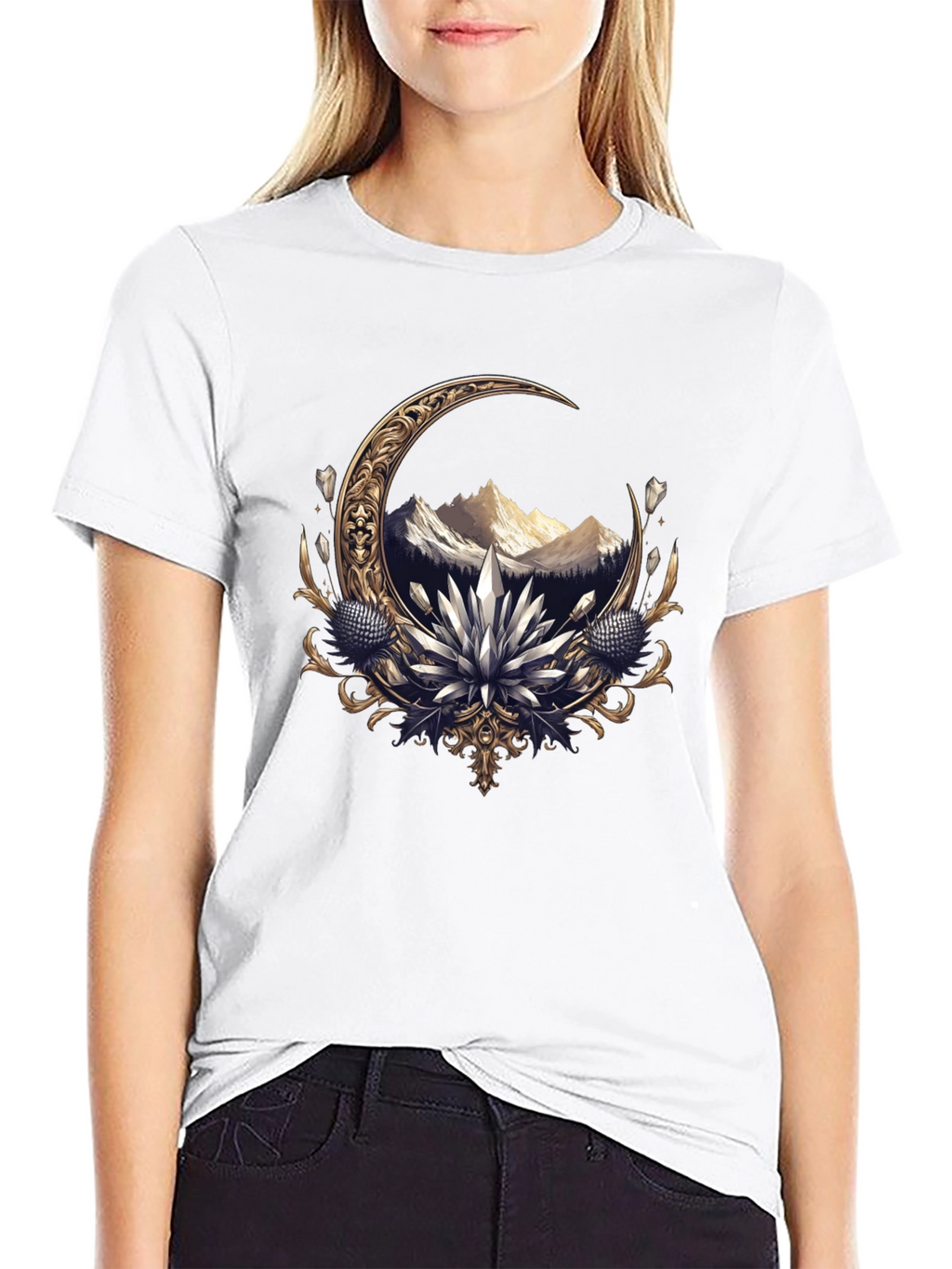 Crescent Moon Mountain Graphic Tee
