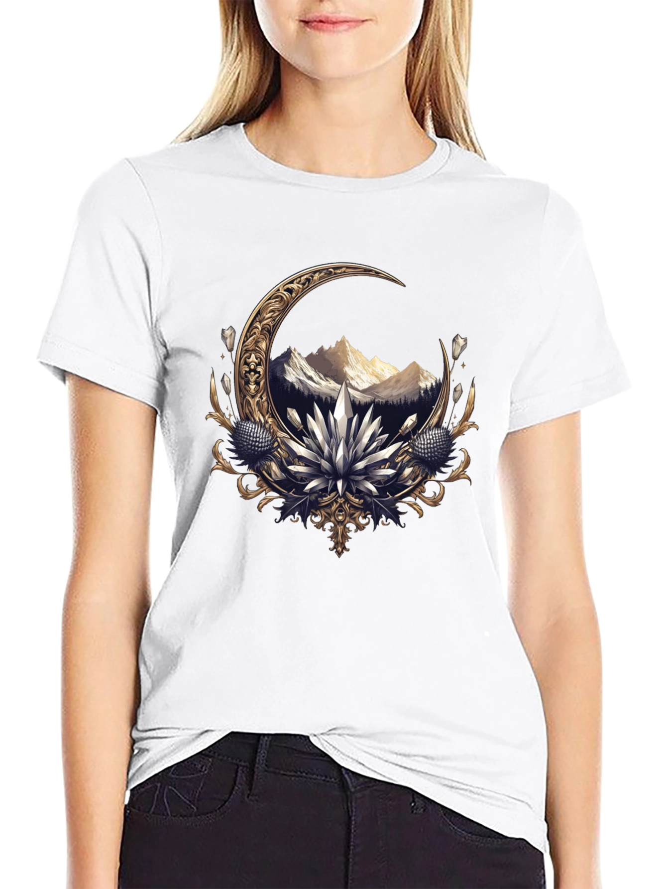 Crescent Moon Mountain Graphic Tee