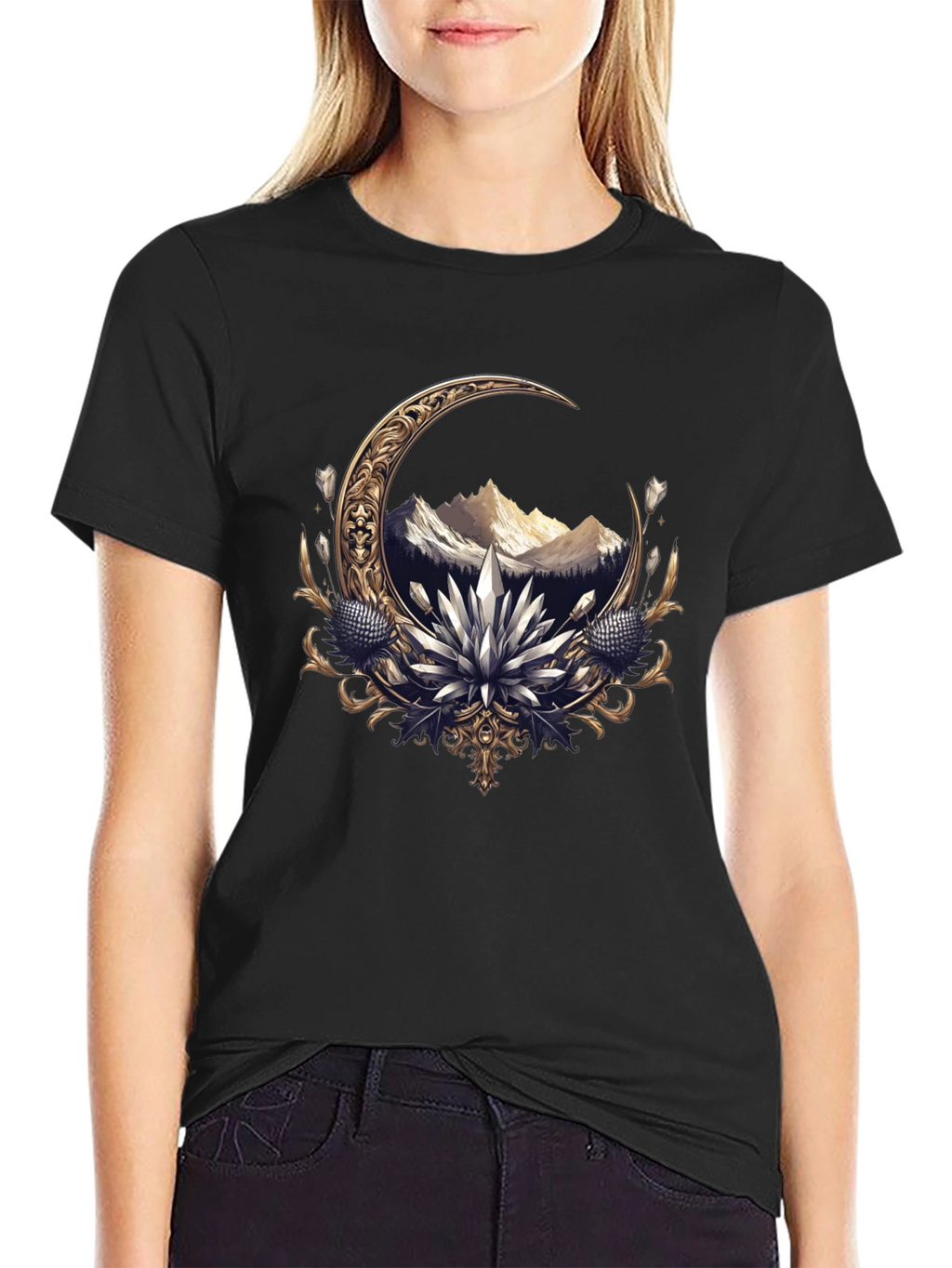Crescent Moon Mountain Graphic Tee