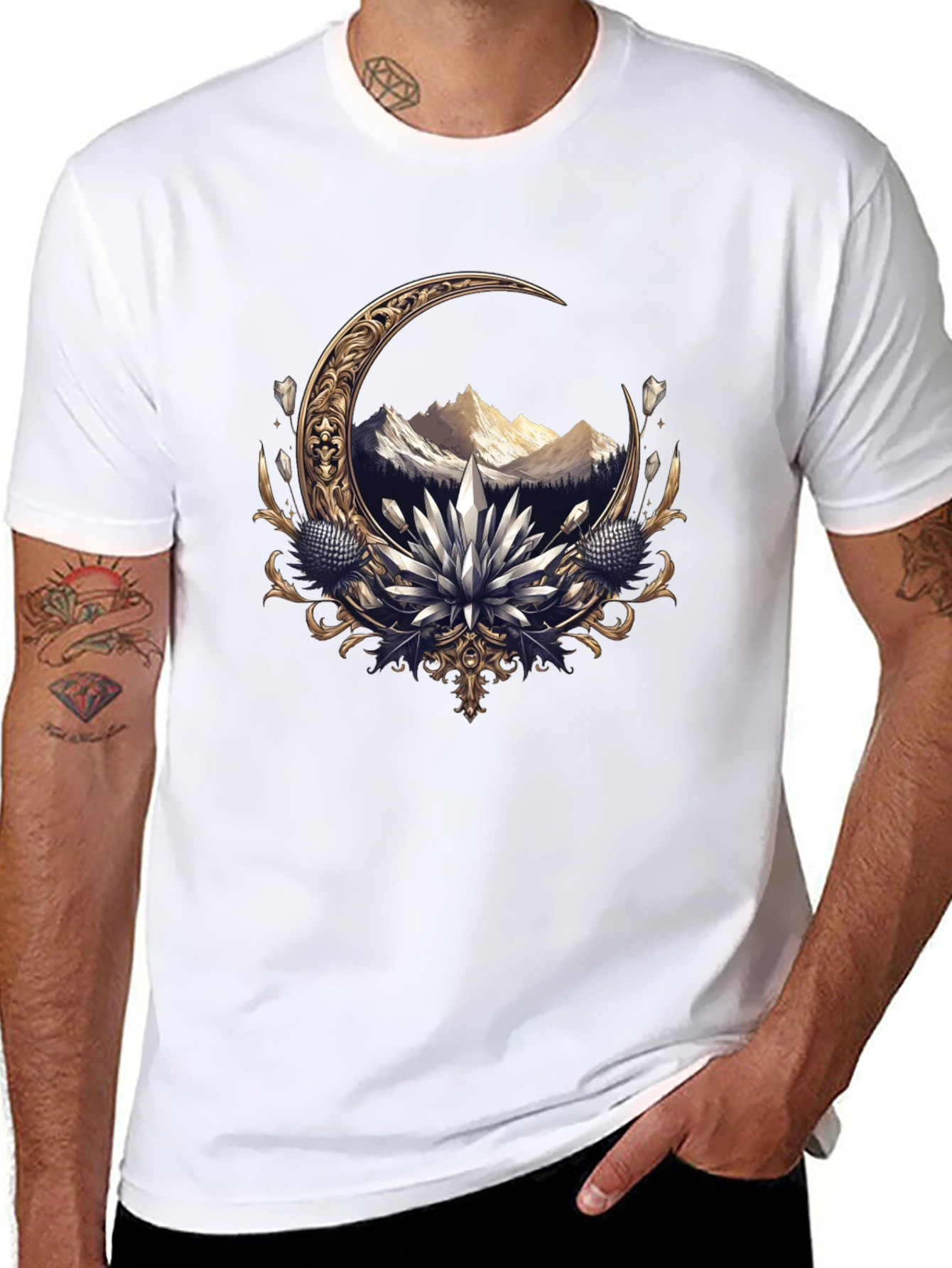 Crescent Moon Mountain Graphic Tee