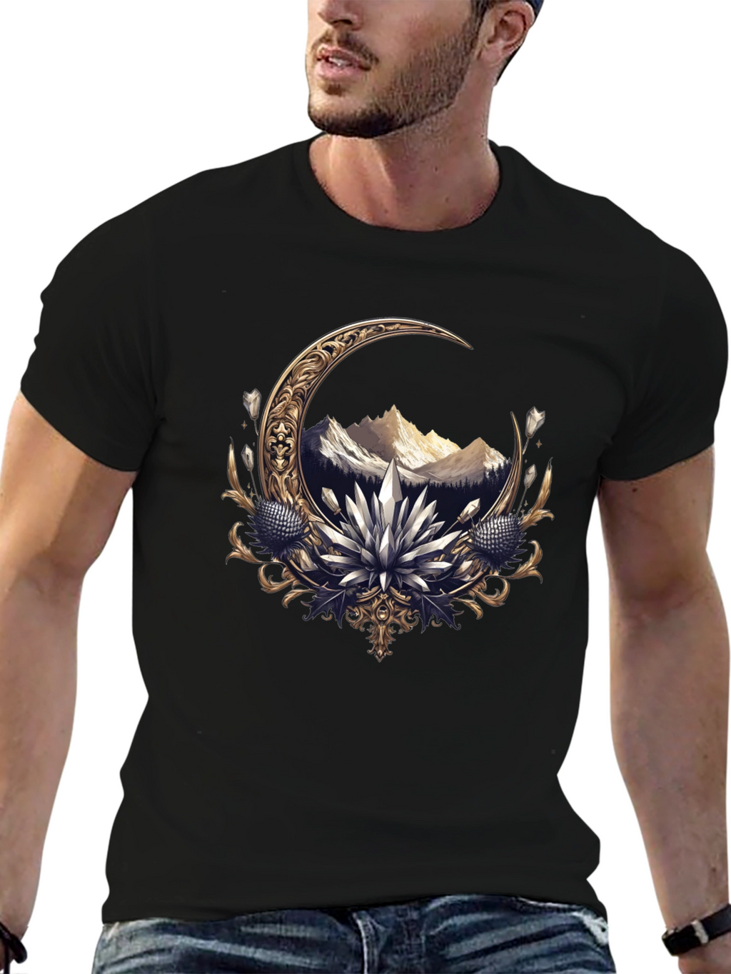 Crescent Moon Mountain Graphic Tee