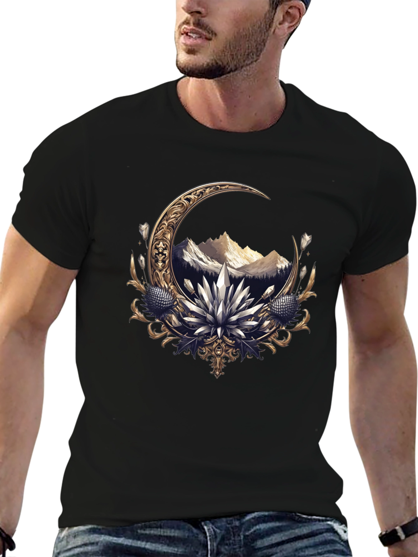 Crescent Moon Mountain Graphic Tee