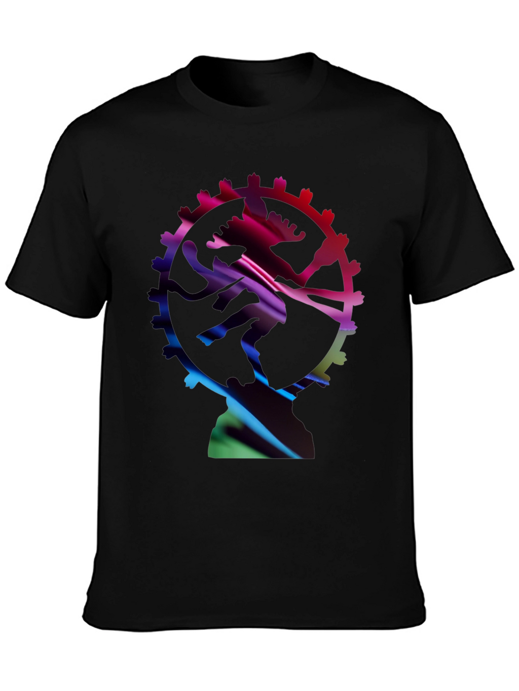 Abstract Shiva Graphic Black T-Shirt