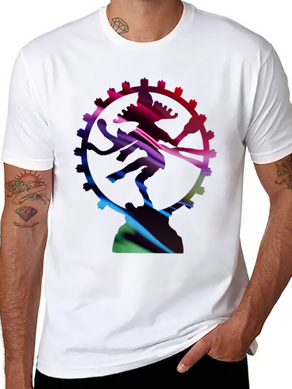 Abstract Shiva Graphic Black T-Shirt