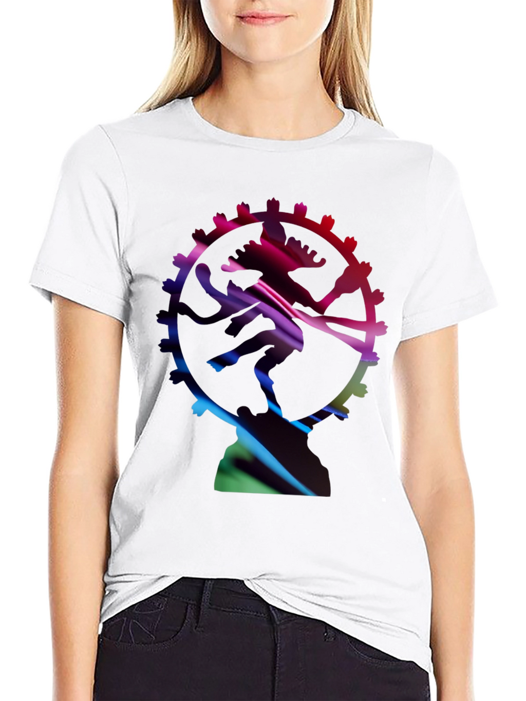 Abstract Shiva Graphic Black T-Shirt