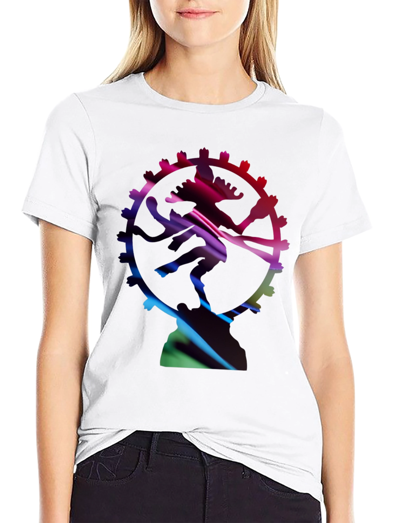 Abstract Shiva Graphic Black T-Shirt