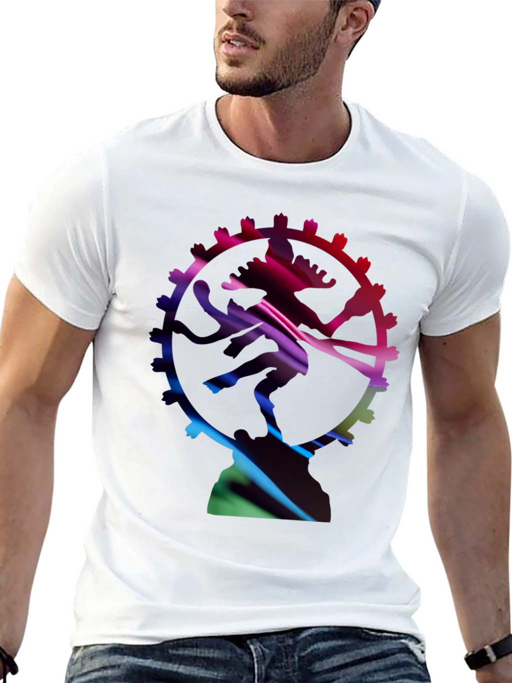 Abstract Shiva Graphic Black T-Shirt
