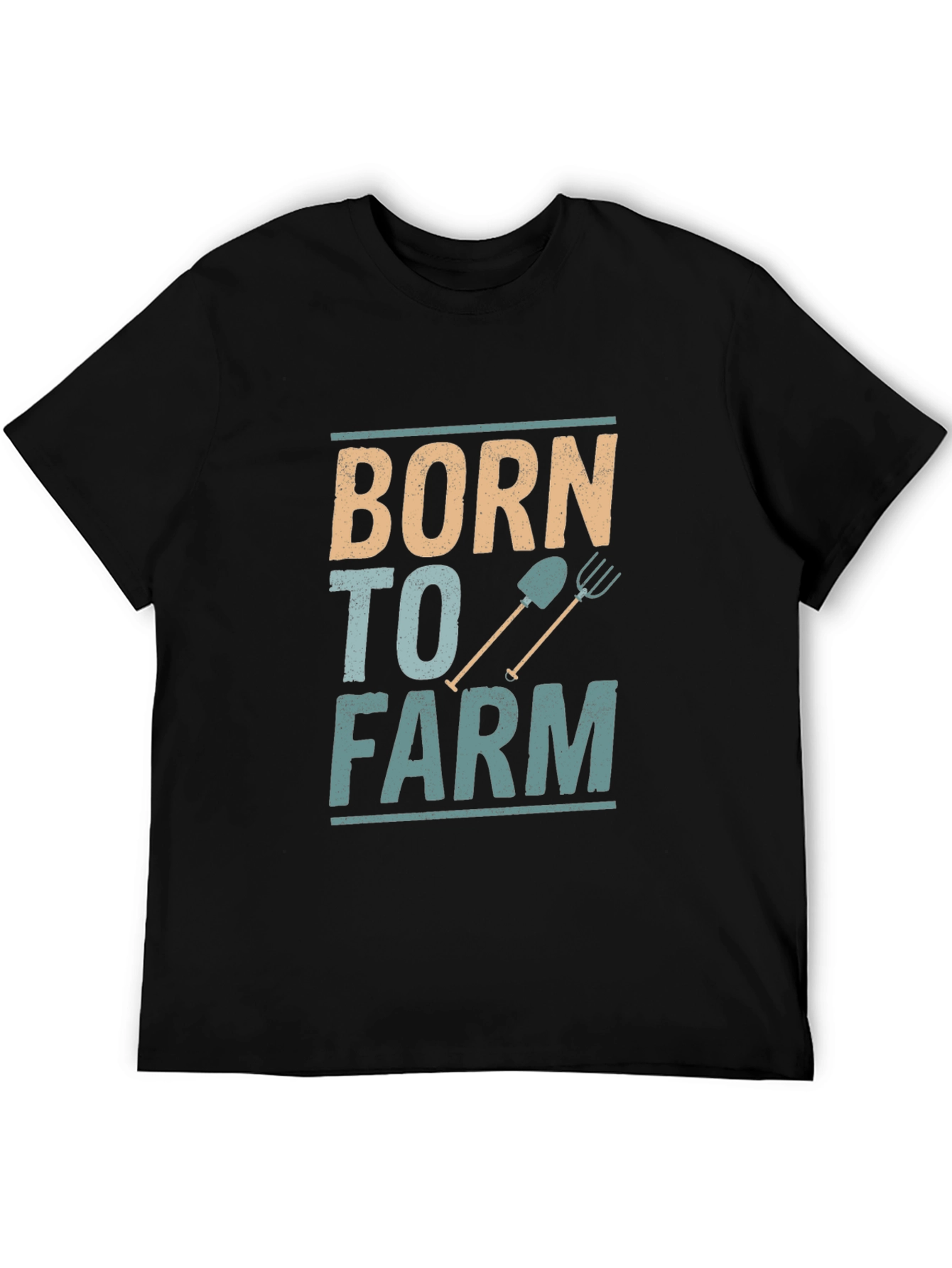 Born to Farm Black Cotton Graphic Tee
