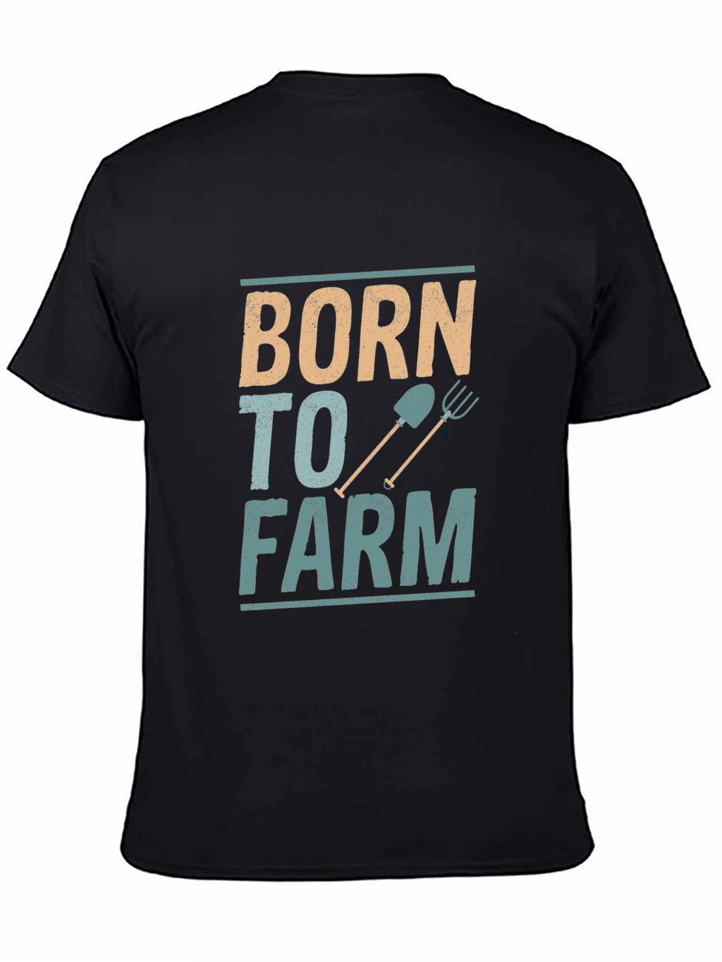 Born to Farm Black Cotton Graphic Tee