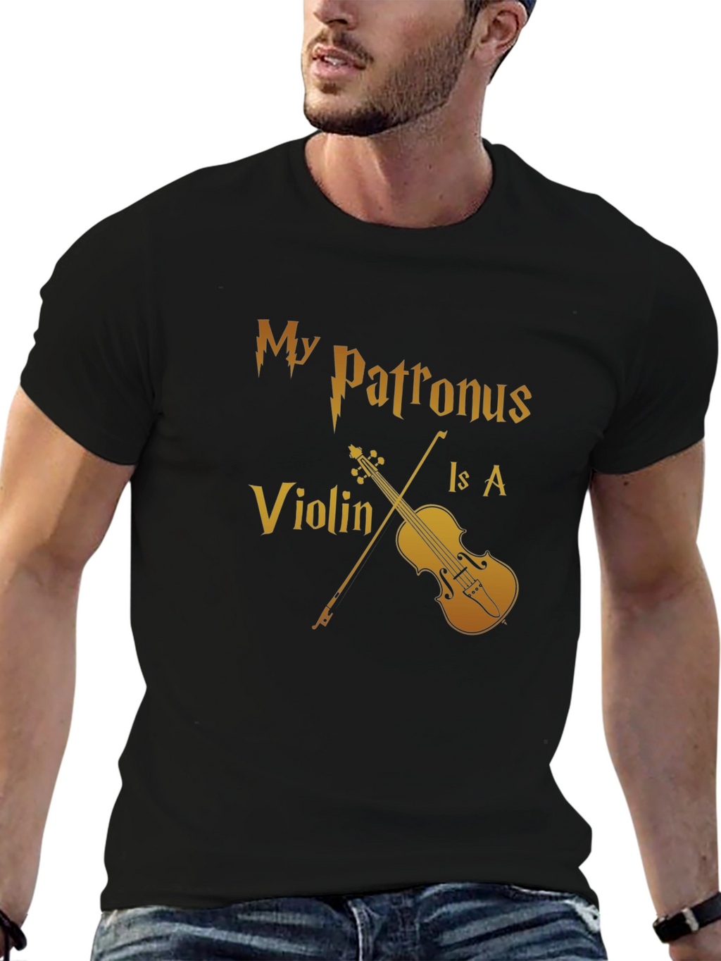 My Patronus Is A Violin Black T-Shirt