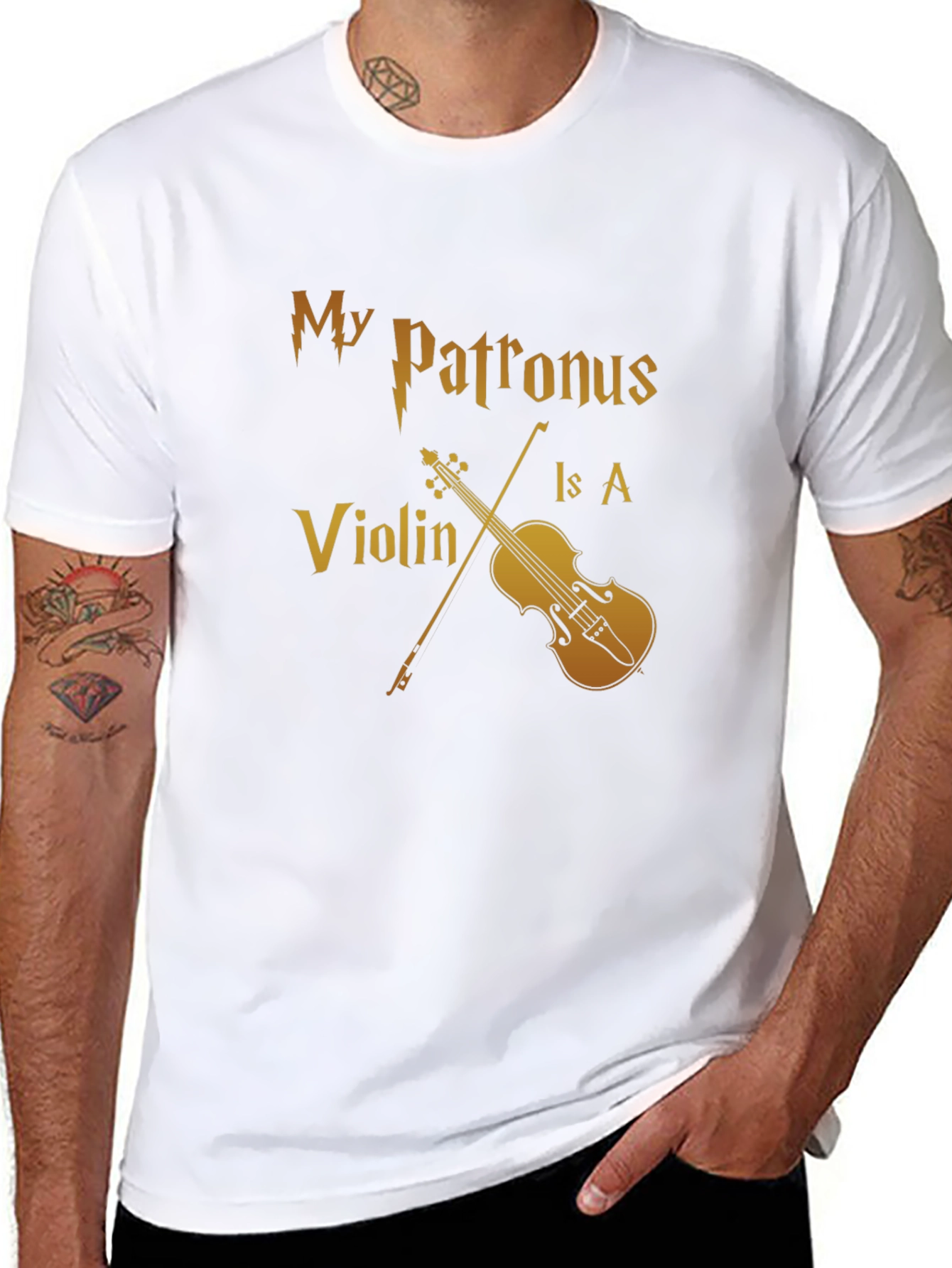 My Patronus Is A Violin Black T-Shirt