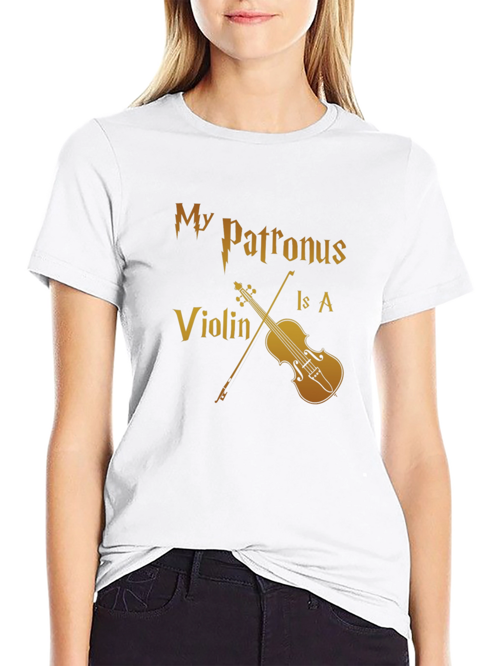 My Patronus Is A Violin Black T-Shirt