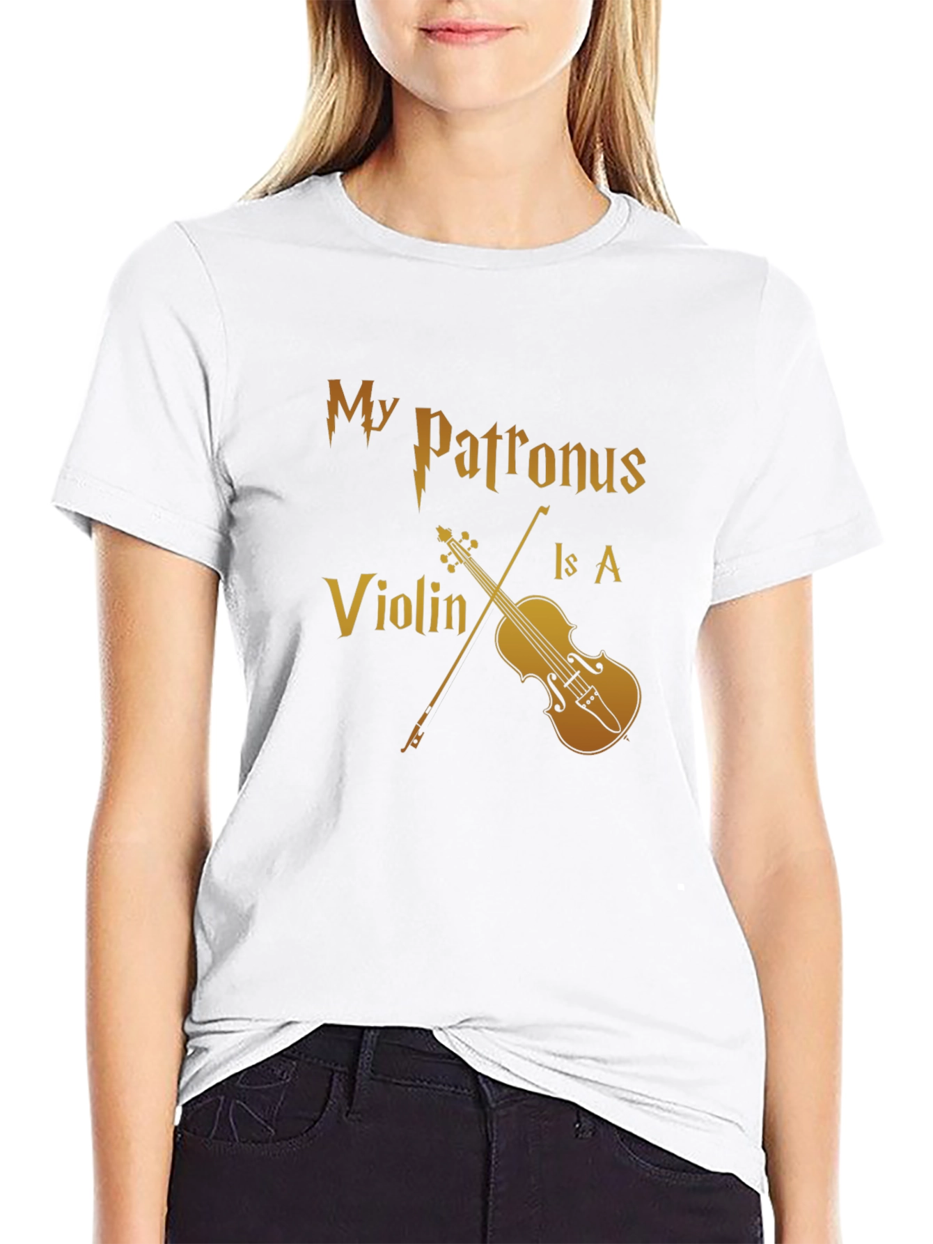 My Patronus Is A Violin Black T-Shirt