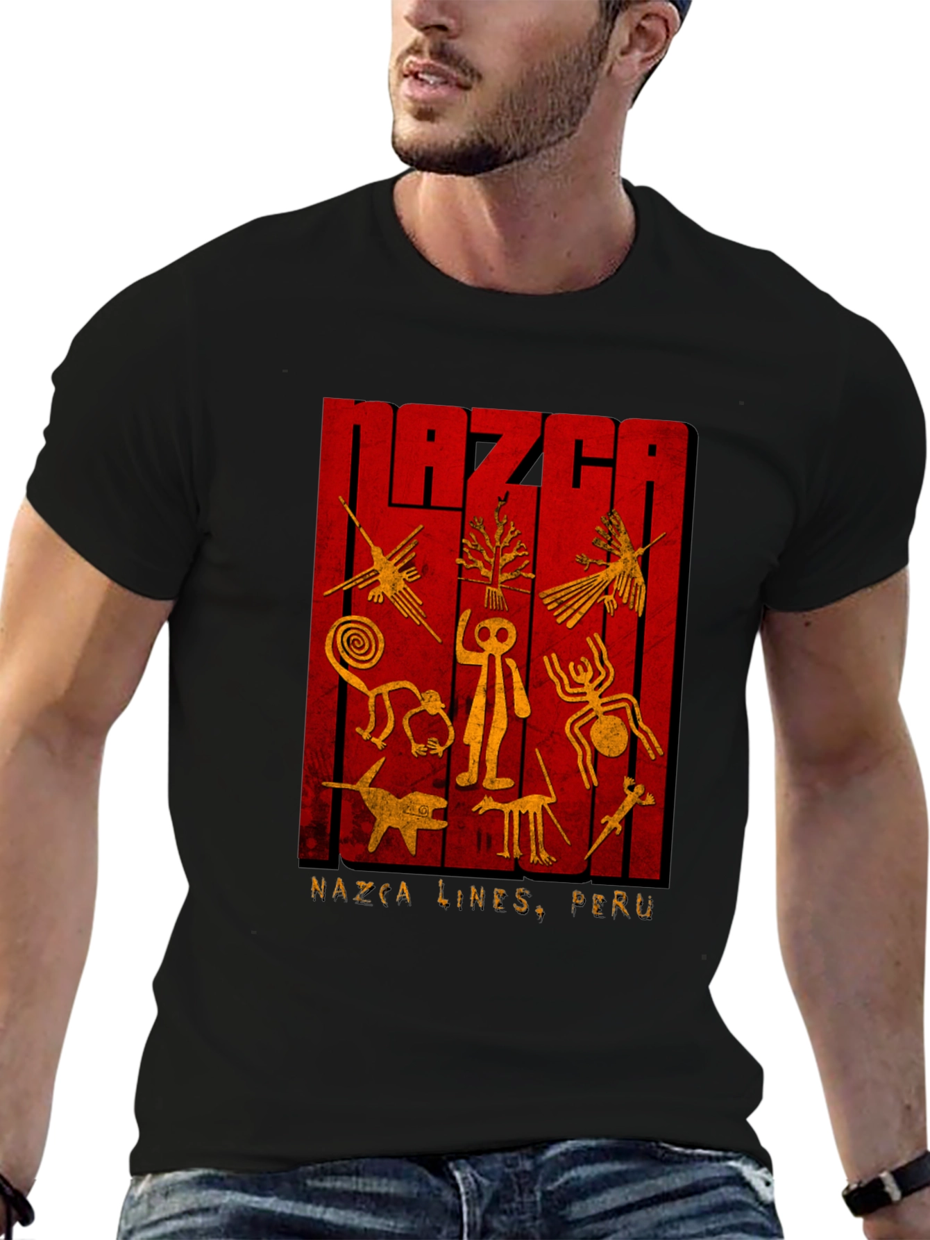 Nazca Lines Peru T-Shirt - Black