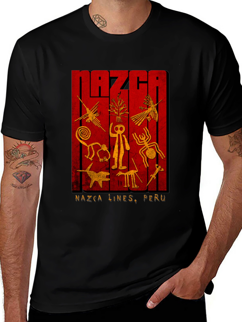 Nazca Lines Peru T-Shirt - Black