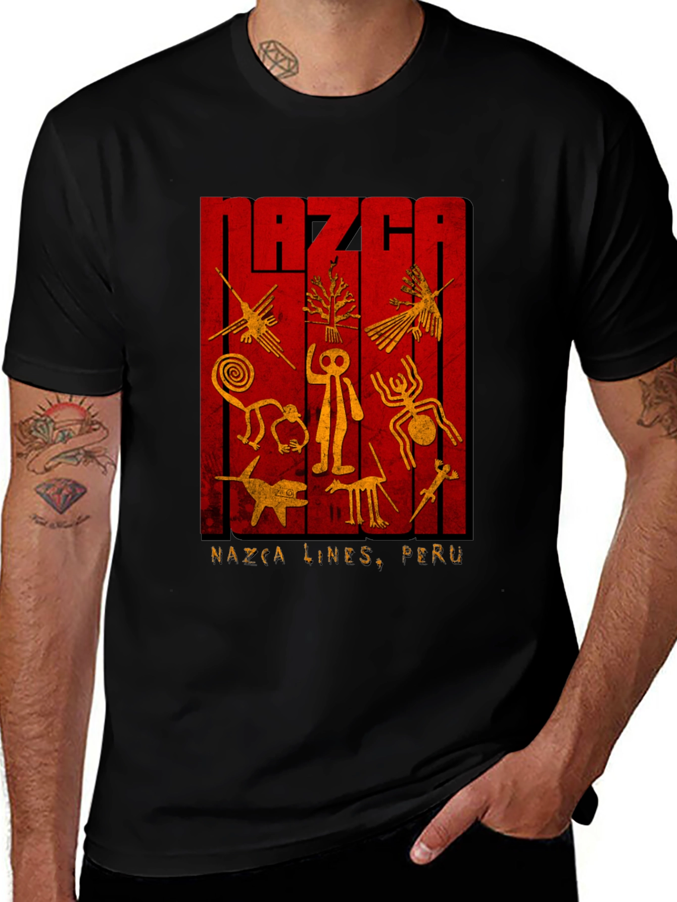 Nazca Lines Peru T-Shirt - Black