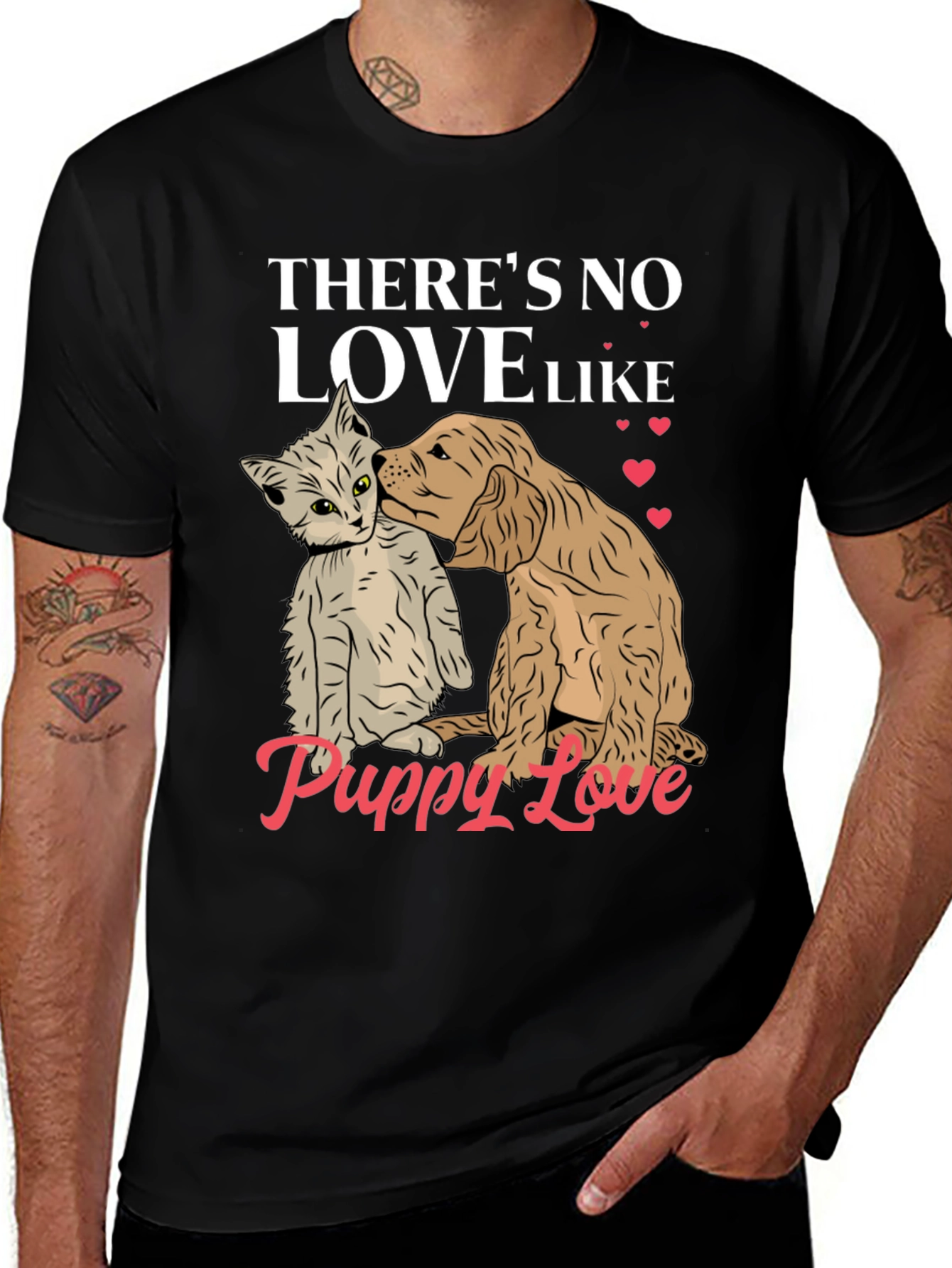 Puppy Love T-Shirt Cute Dog & Cat Tee