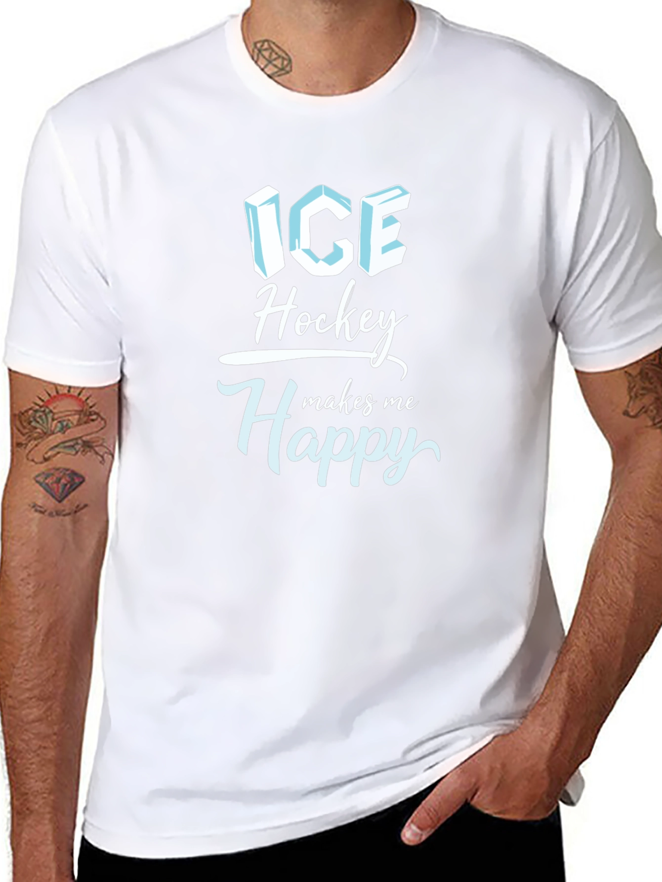 Ice Hockey Makes Me Happy T-Shirt