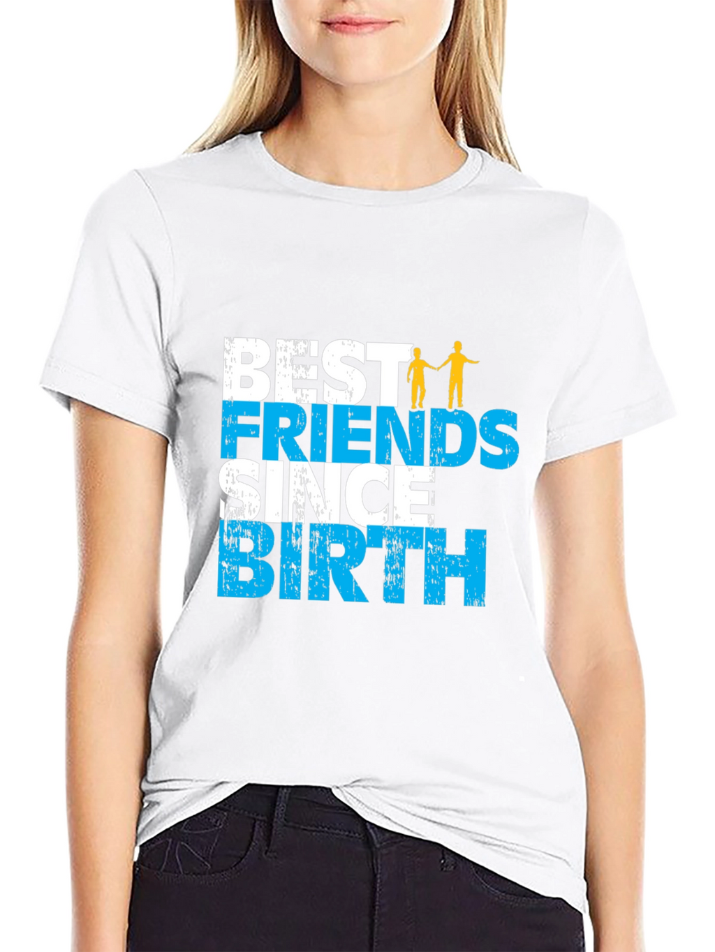Best Friends Since Birth Graphic Tee - Black